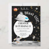 Astronaut zum Geburtstag Einladung zum Weltraum (Vorderseite)