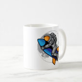 Astronaut zum Mond Kaffeetasse (VorderseiteRechts)
