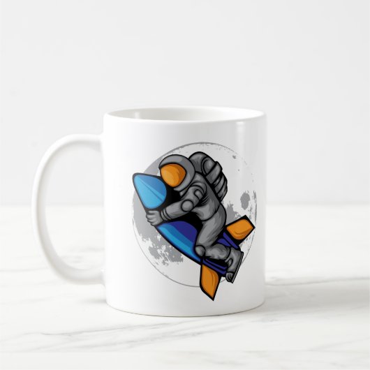 Astronaut zum Mond Kaffeetasse (Links)