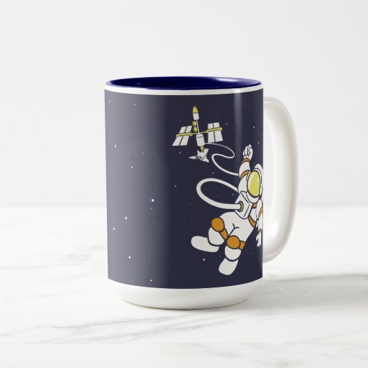 Astronaut Zweifarbige Tasse (VorderseiteRechts)