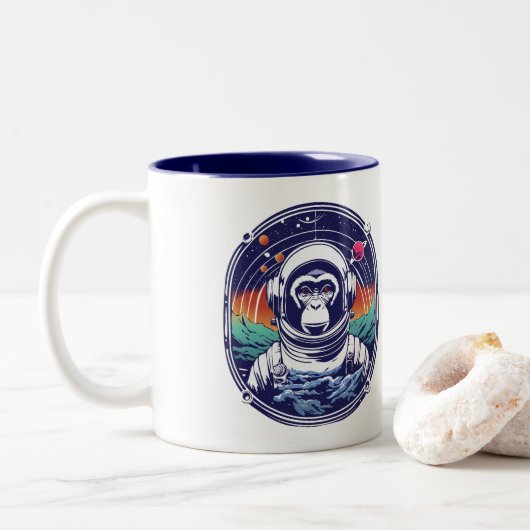 Astronaut Zweifarbige Tasse (Mit Donut)