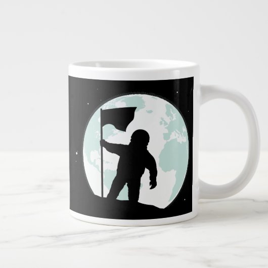Astronaute-Silhouette Jumbo-Tasse (Rechts)