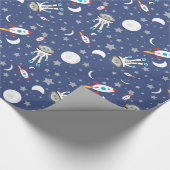Astronauten-Affe-Packpapier Geschenkpapier (Ecke)