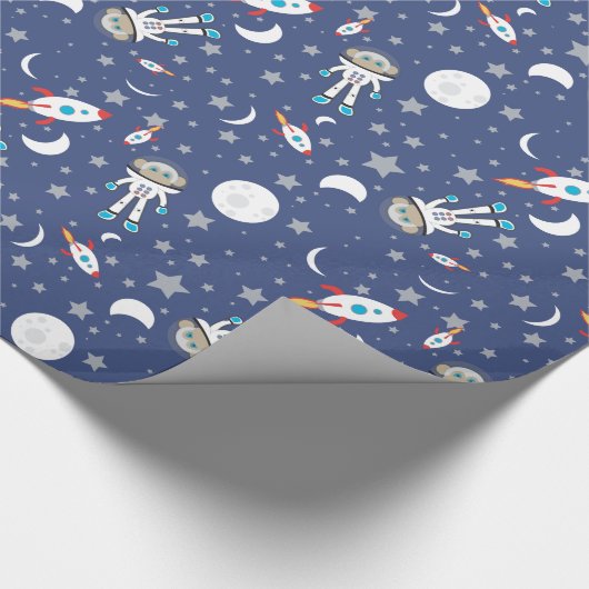 Astronauten-Affe-Packpapier Geschenkpapier (Ecke)