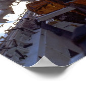 Astronauten arbeiten am Hubble-Weltraumteleskop Poster (Ecke)