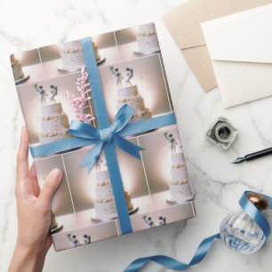 Astronauten auf einer gestaffelten Hochzeitstorte Geschenkpapier