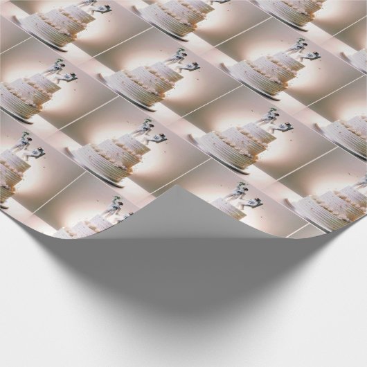 Astronauten auf einer gestaffelten Hochzeitstorte Geschenkpapier (Ecke)