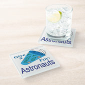 Astronauten ausrufen glasuntersetzer (Schrägansicht)