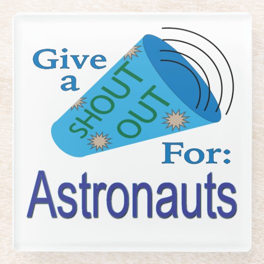 Astronauten ausrufen glasuntersetzer (Vorderseite)