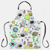 Astronauten-Außerirdische-Platz in der gesamten Pr Schürze (Vorderseite)