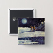 Astronauten-Außerirdischen der Vintagen Science Fi Button (Vorne & Hinten)