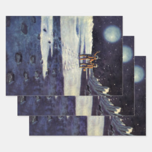 Astronauten-Außerirdischen der Vintagen Science Fi Geschenkpapier Set