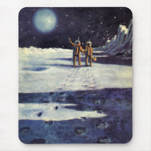 Astronauten-Außerirdischen der Vintagen Science Fi Mousepad (Vorne)