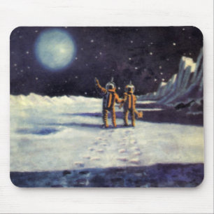 Astronauten-Außerirdischen der Vintagen Science Fi Mousepad