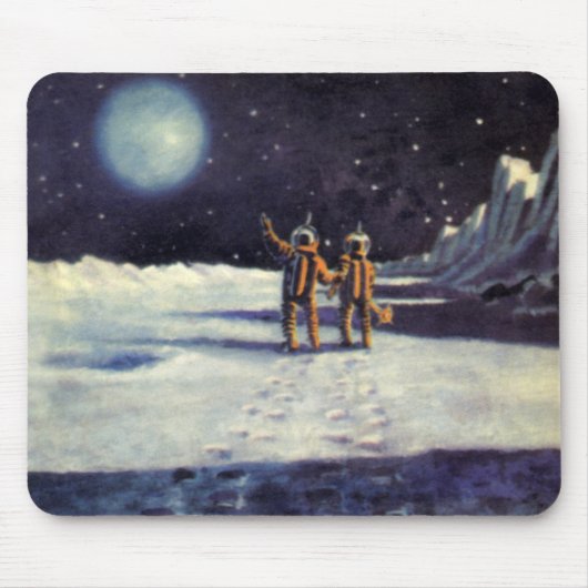 Astronauten-Außerirdischen der Vintagen Science Fi Mousepad (Vorne)