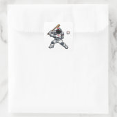 Astronauten Baseball Quadratischer Aufkleber (Tasche)