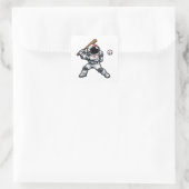 Astronauten-Baseball Quadratischer Aufkleber (Tasche)