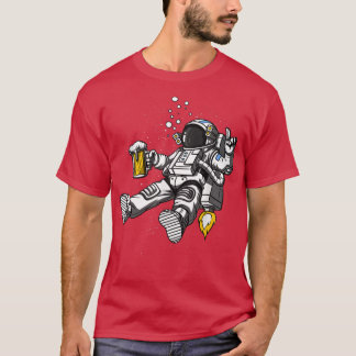 Astronauten Bier trinken Party Funny Kosmic m T-Shirt