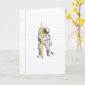 Astronauten-Bleistift-und Papier-Gruß-Karte Karte (Gelbe Blume)
