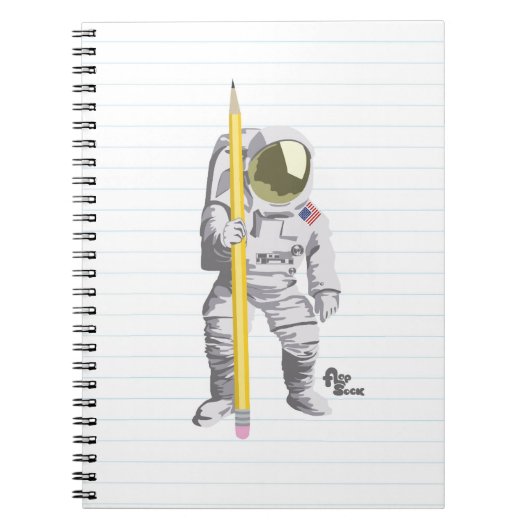 Astronauten-Bleistift und Papier-Notizbuch Notizblock (Vorderseite)
