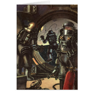Astronauten der Vintagen Science Fiction auf einem