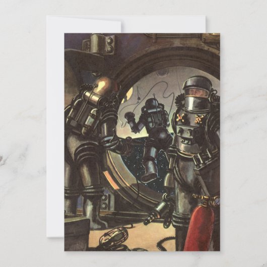 Astronauten der Vintagen Science Fiction auf einem (Vorderseite)