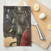 Astronauten der Vintagen Science Fiction auf einem Geschirrtuch (Viertel Falte)