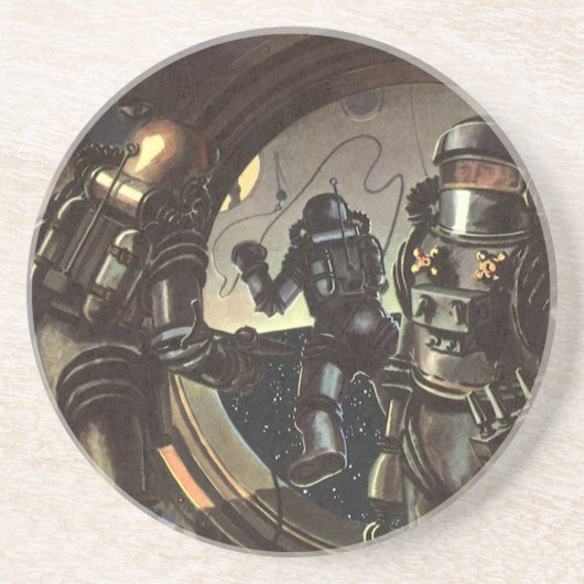 Astronauten der Vintagen Science Fiction auf einem Getränkeuntersetzer (Vorne)