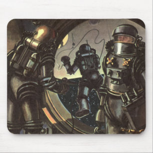 Astronauten der Vintagen Science Fiction auf einem Mousepad