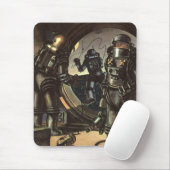 Astronauten der Vintagen Science Fiction auf einem Mousepad (Mit Mouse)