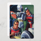 Astronauten der Vintagen Science Fiction, die eine (Vorne/Hinten)