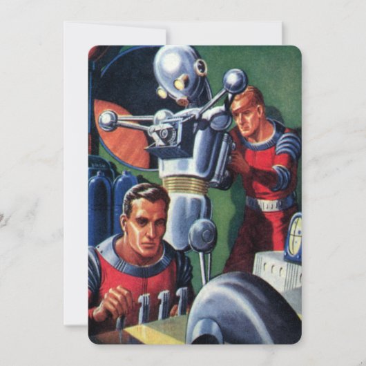 Astronauten der Vintagen Science Fiction, die eine (Vorderseite)