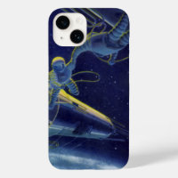 Astronauten der Vintagen Science Fiction im Weltra