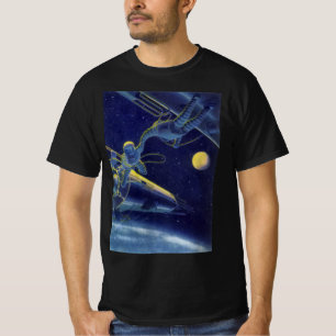 Astronauten der Vintagen Science Fiction im Weltra T-Shirt