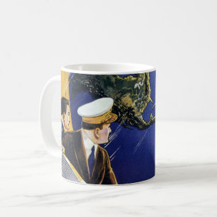 Astronauten der Vintagen Science Fiction um die Er Kaffeetasse