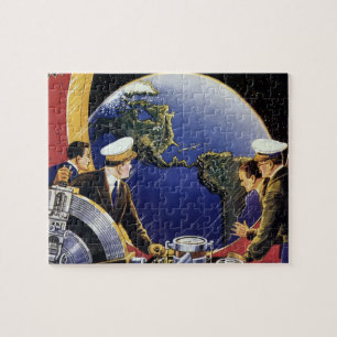 Astronauten der Vintagen Science Fiction um die Er Puzzle