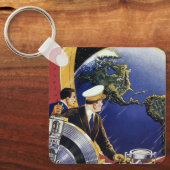 Astronauten der Vintagen Science Fiction um die Er Schlüsselanhänger (Vorderseite)