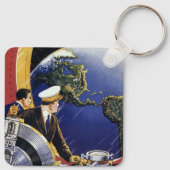 Astronauten der Vintagen Science Fiction um die Er Schlüsselanhänger (Rückseite)