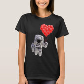 Astronauten, die Herzballons halten T - Shirt (Vorderseite)