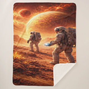 Astronauten erkunden orangenen Planeten Sherpadecke