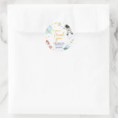 Astronauten-Erste-Reise-Geburtstagsparty Runder Aufkleber (Tasche)