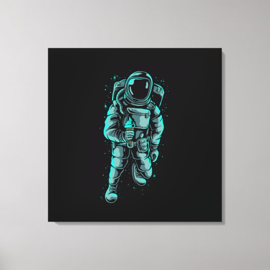 Astronauten essen Eiscreme gesteppte Canvas Print Leinwanddruck (Vorderseite)