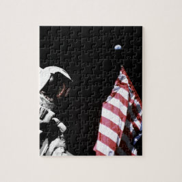 Astronauten-Flaggen-Erdmond-Foto der NASAs Apollo Puzzle