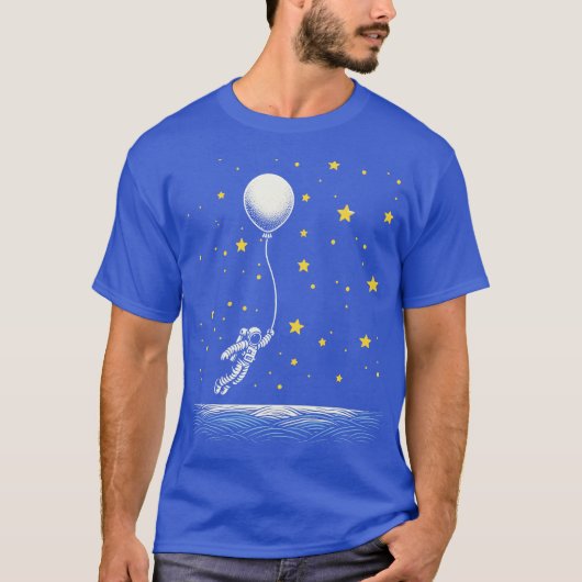 Astronauten fliegen mit Ballons T-Shirt (Vorderseite)