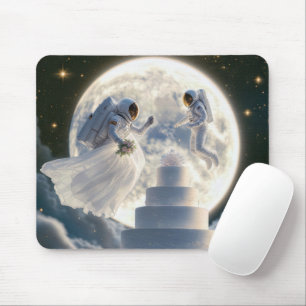 Astronauten Frischvermählte im Mondlicht Mousepad