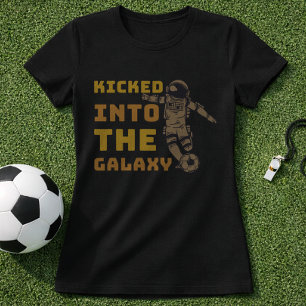 Astronauten-Fußball-Galaxie-Kick Lustiges Grafik T-Shirt