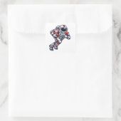 Astronauten-Fußball Quadratischer Aufkleber (Tasche)