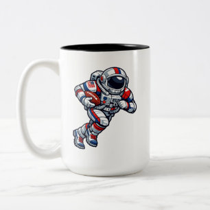 Astronauten-Fußball Zweifarbige Tasse