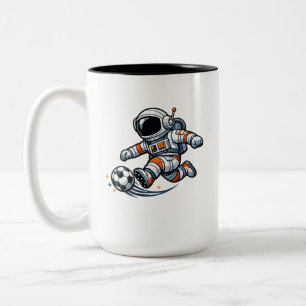 Astronauten-Fußball Zweifarbige Tasse