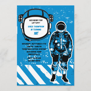 Astronauten-Geburtstags-Party Einladung
